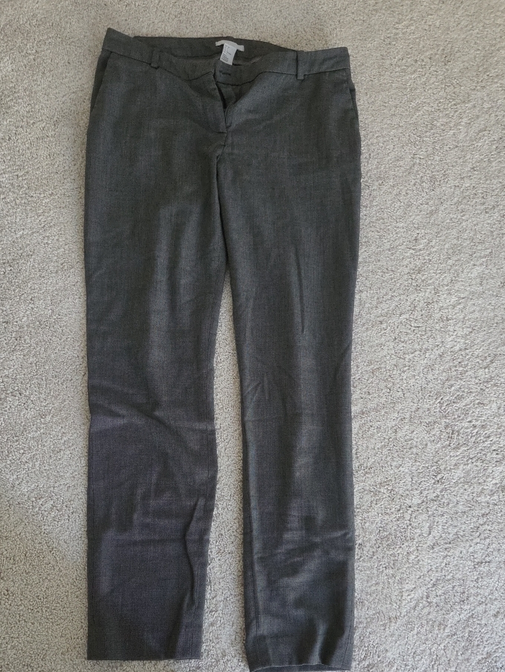 H&M Women's Dark Gray Checked Slacks